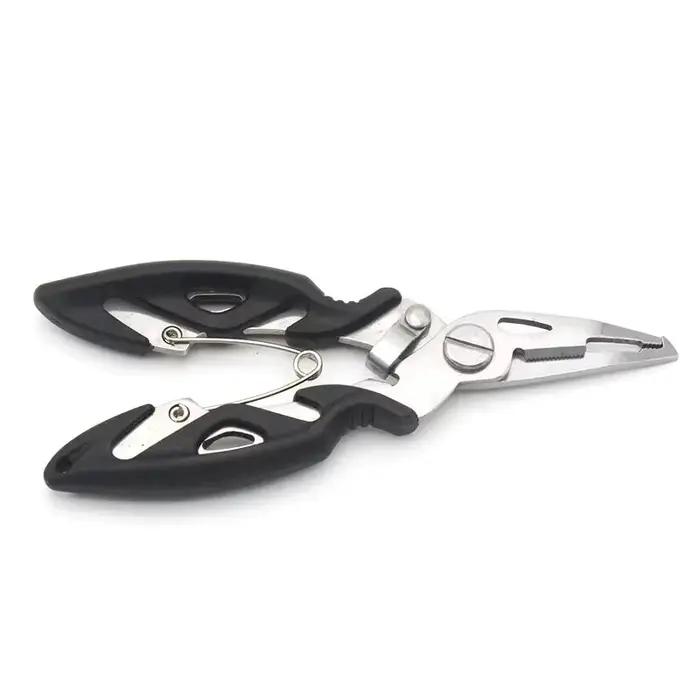 Pince de pêche inox petite taille pour eau douce et mer, dégorgeoir et ciseaux