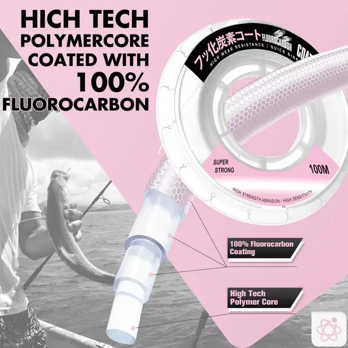 Ligne de pêche fluorocarbone ZUKIBO 100% Japon haute résistance à l'abrasion pour carnassiers et truites