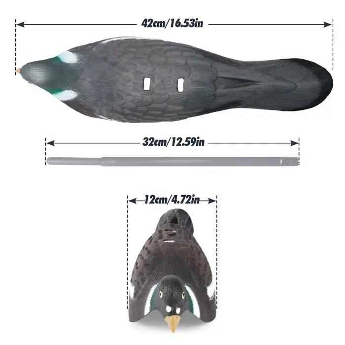Leurres pigeons GUGULUZA 1/3/6 pièces 40cm réalistes 3D avec piquets - Épouvantail jardin décor extérieur