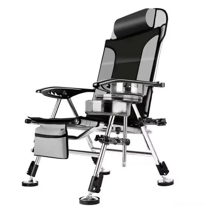Fauteuil de pêche pliable plage - Siège inclinable portable multifonction tout-terrain