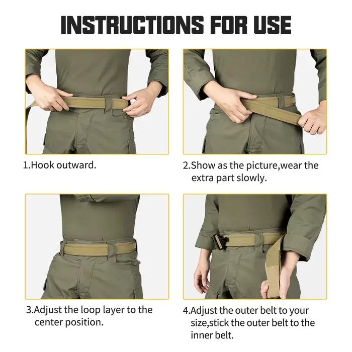 Ceinture intérieure tactique IDOGEAR 1.7" avec crochet liner pour ceinture de pêche professionnelle