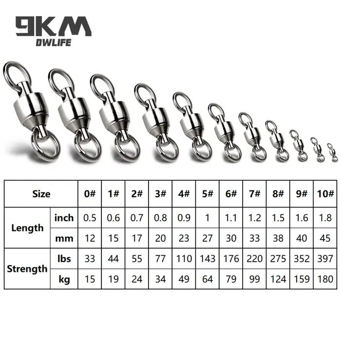 Roulements à billes 9KM 10 pièces pour swivels de traîne lourde et slow pitch jigging