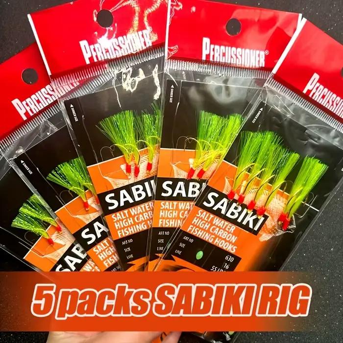 Kit bas de ligne Sabiki luminescent TAKBAS 5 ou 10 packs pour pêche surf mer salée hameçons acérés
