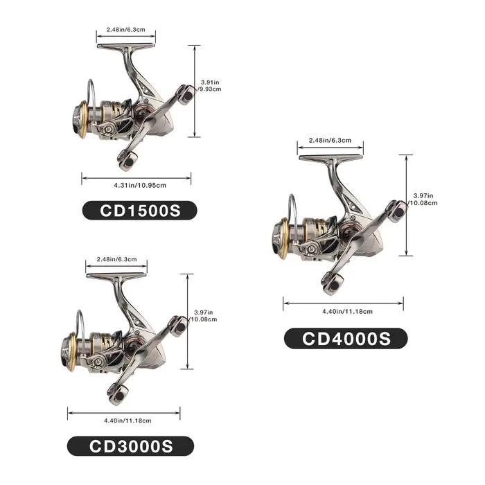 Moulinet de pêche spinning HAUT TON 5.2:1 à double bras CNC pliant pour eau douce et mer
