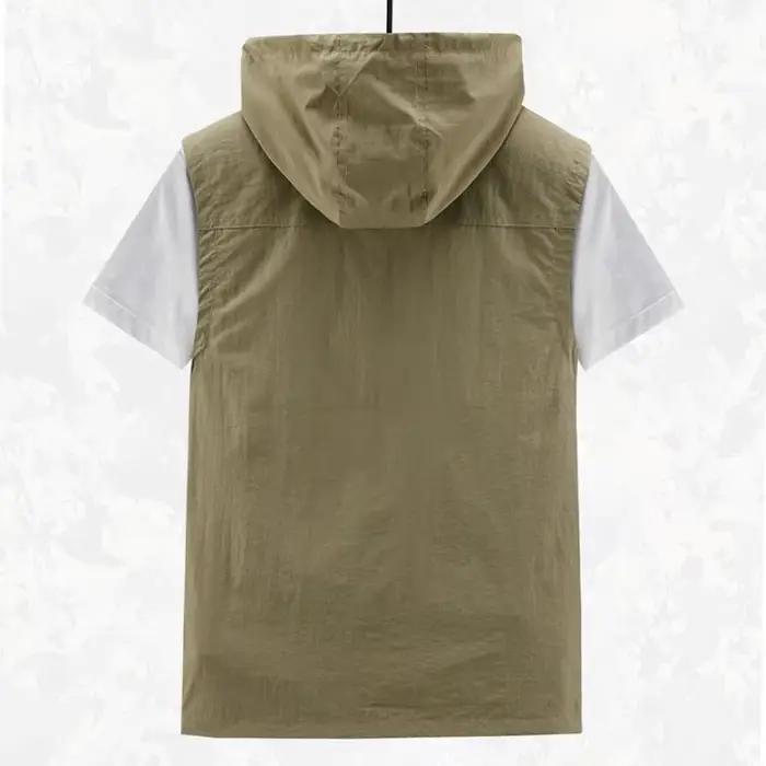 Veste de pêche respirante à capuche détachable - Veston multi-poches qualité premium pour homme printemps