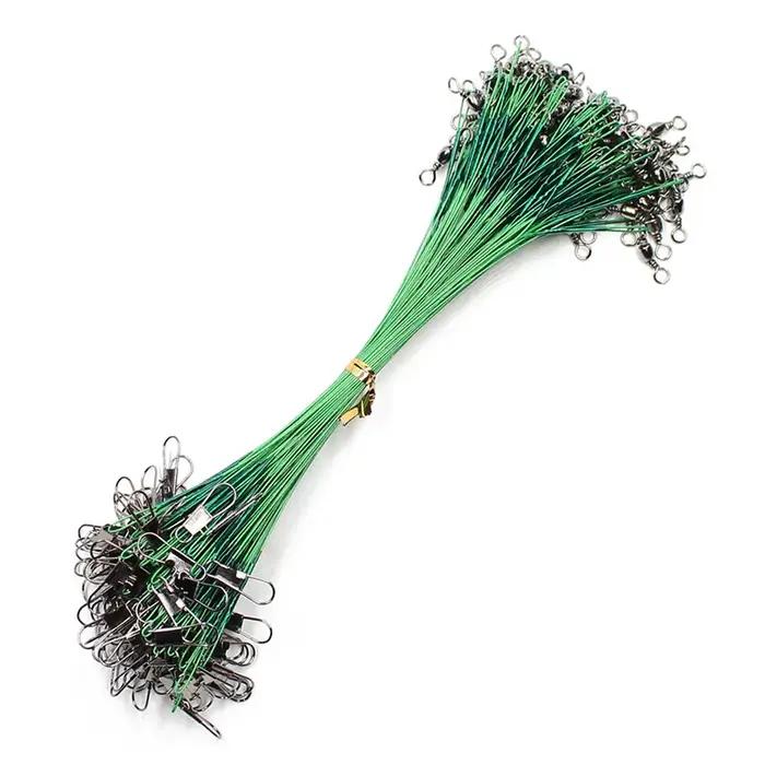20PCS bas de ligne anti-morsure Aorace en acier avec émerillon pour pêche carnassier et gros poissons