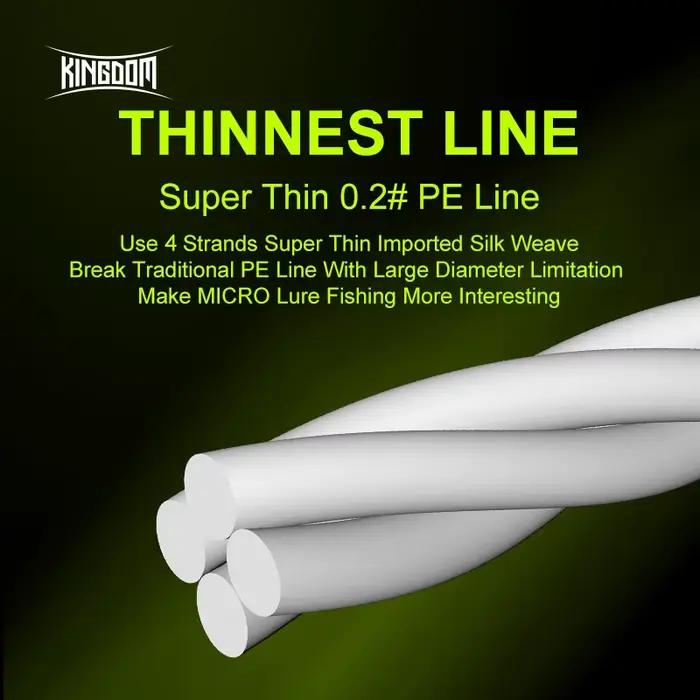 Ligne de Pêche PE Micro Fly 100M 150M 4 Brins 0.2# 0.6# Super Raide et Longue