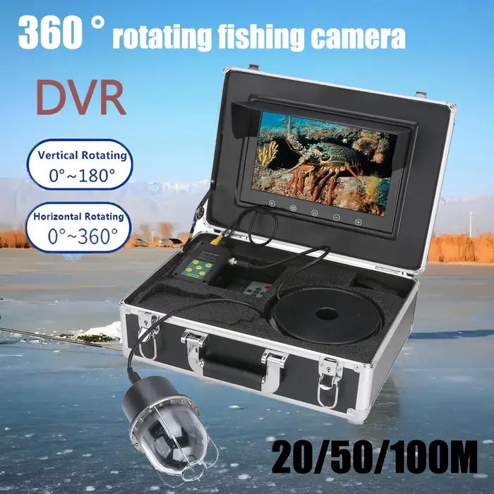 Caméra sous-marine pêche 9 pouces DVR IP68 20 LEDs rotative 360° détecteur poissons 20m/50m/100m
