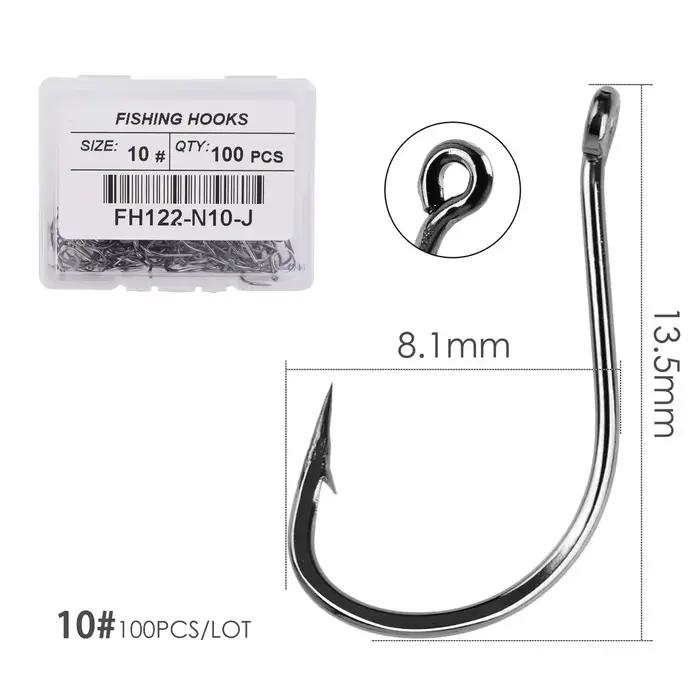 Hameçons pêche Izu Japon 100 pièces boîte acier haut carbone ardillon pour mouche et vers
