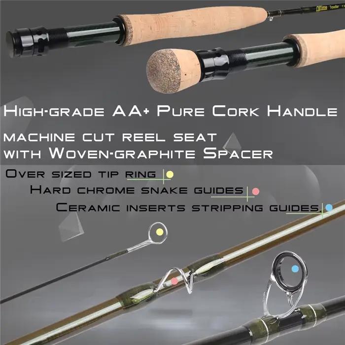 Canne voyage Maximumcatch AllTime 8 sections 9ft 5wt/6wt/8wt fibre carbone 30T action rapide pêche mouche