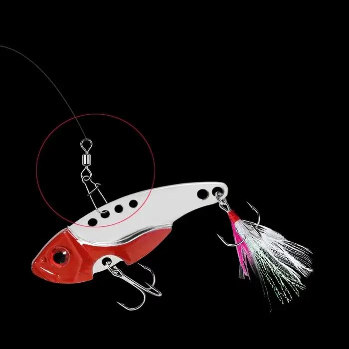 Connecteurs pêche 50 pièces émerillons à roulements avec mousqueton tailles 4# à 12#