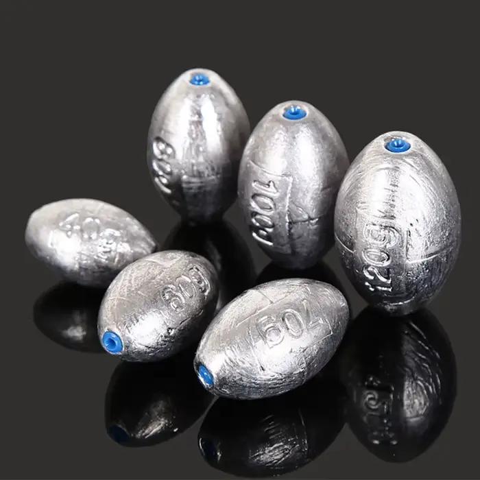 Plombs de pêche olive échelle 2g-60g creux plomos pesca poids ligne équilibrage précision