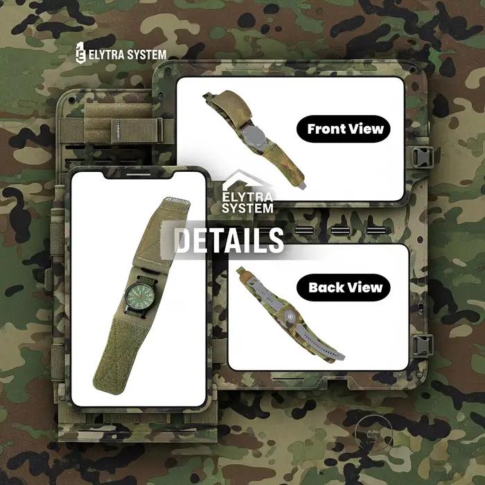 Bracelet montre tactique camouflage pêche - Sangle nylon robuste sport outdoor