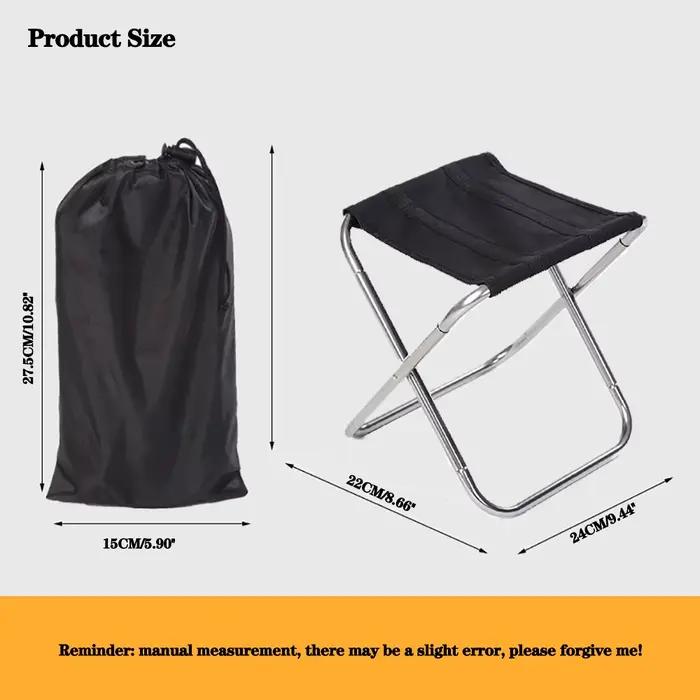Petit tabouret pliant ultra-léger pêche camping transportable pour train et randonnée