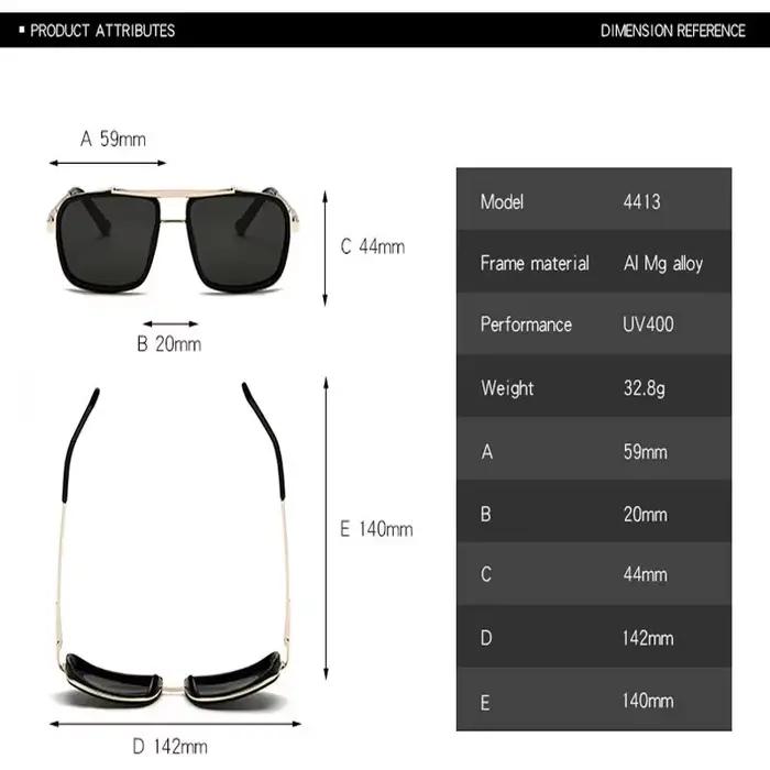 Lunettes de pêche aviateur UV400 pour hommes - Style punk avec double faisceau et protection totale