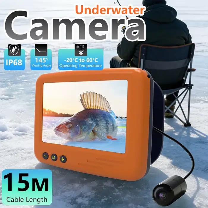 Caméra Pêche Sous Glace 4.3" LCD Vision Nocturne - Sondeur Visuel Hiver Pêcheur avec Câble 15m