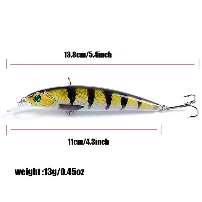 Leurre de pêche 13g minnow coulant coloré - 1 ou 3 pièces - appât artificiel accrocheur pour carnassiers