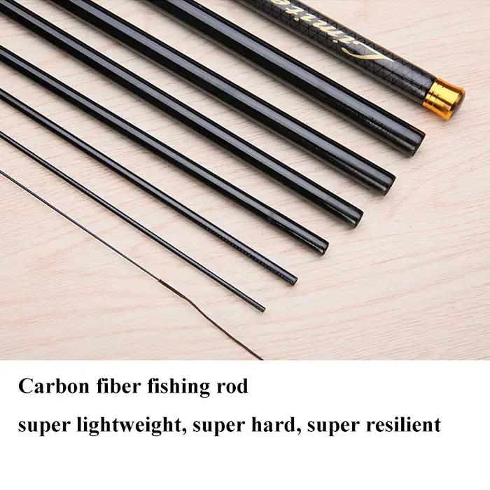 Canne à main télescopique super légère en fibre de carbone 3.6m à 7.2m - Pêche en rivière et ruisseau
