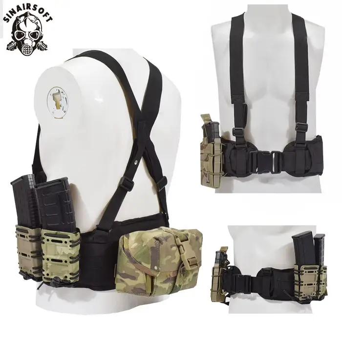 Gilet tactique Molle ceinture homme 1000D nylon rembourrée réglable pour airsoft et pêche