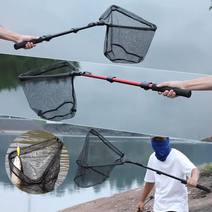Filet de pêche pliable et rétractable Sougayilang 70 95 115 cm pour truite carpe et perche