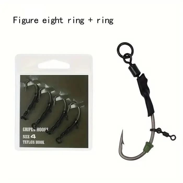 Montages Carp Ready Tied 8PCS Ronnie Rig Hook Links Hair Combi Chod Rig pour Carpe de 2# à 8#
