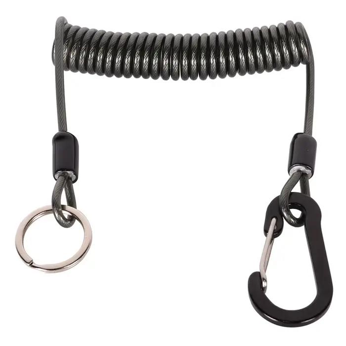 Lanière anti-perte à ressort spiral pour pince à leurres - Outil prévention chute canne pêche
