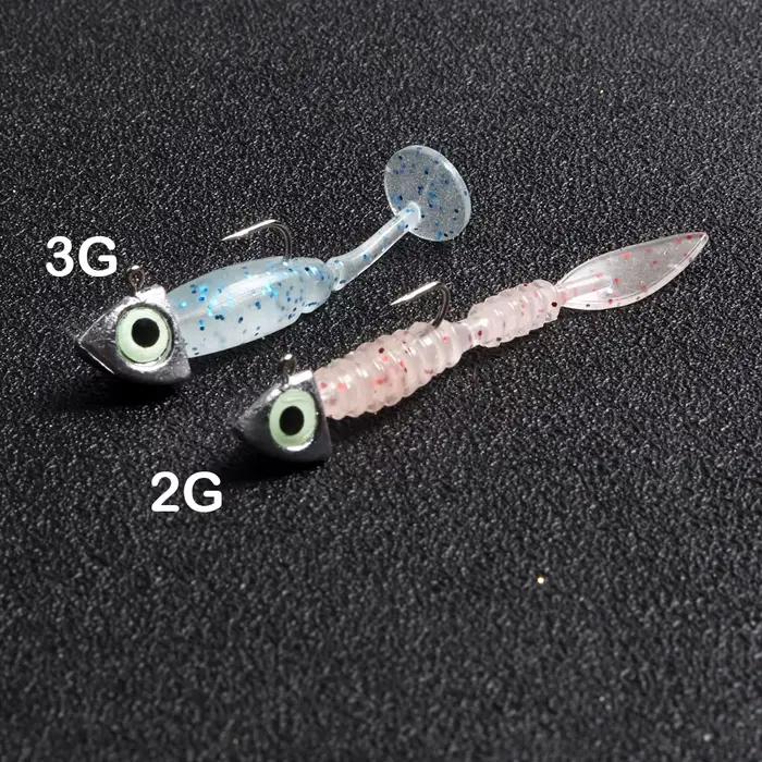 Têtes plombées lumineuses JOHNCOO 8pcs avec œil 3D pour pêche de la glace et du black-bass