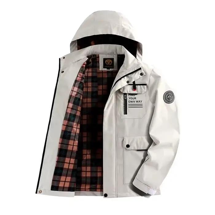 Veste softshell printemps automne pêche homme - Blouson coupe-vent imperméable à capuche