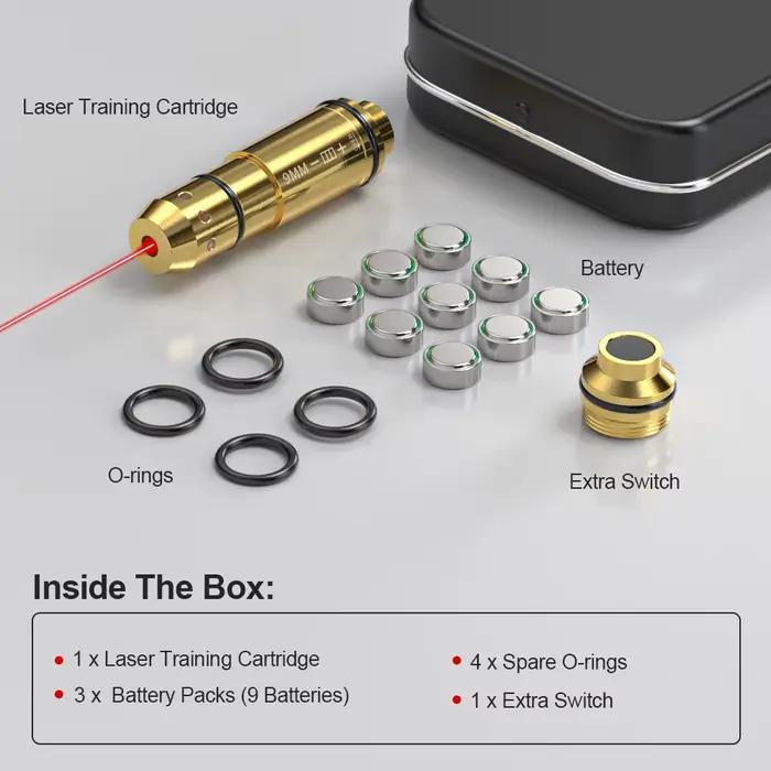Cartouche d'entraînement laser 9mm pour pistolet - Accessoire pêche et chasse tir à sec