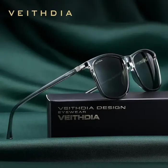 Lunettes de soleil rétro VEITHDIA TR90 polarisées pour pêche - Modèle 7521 unisexe verres UV400 vintage