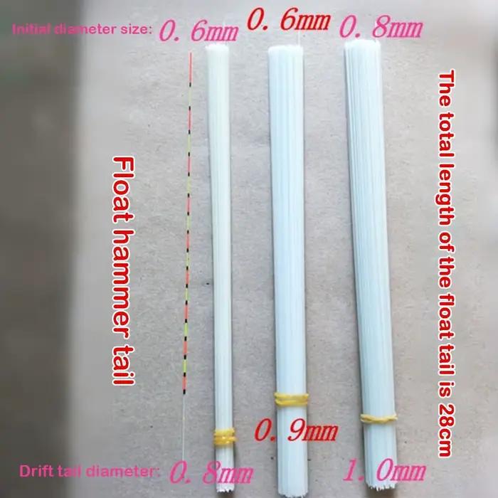 10 bâtons en fibre de verre coniques 28cm pour fabrication de flotteurs de pêche au calmar