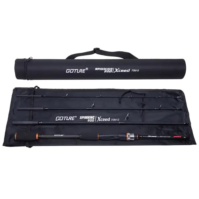 Canne Fuji portable carbone 2.1m-3.6m avec tube - Spinning et casting travel rod M MH ML FAST