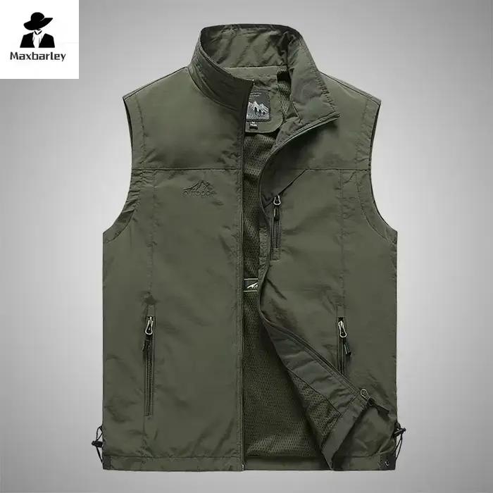 Veste sans manches homme pêche été léger loisirs extérieur photo veston décontracté jeune adulte