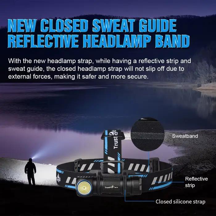 Lampe frontale Trustfire Mc18 LED XP-LHI 1200lm magnétique rechargeable pour pêche technique