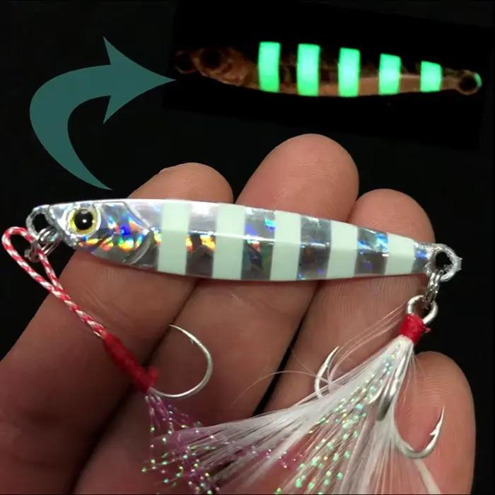Leurre jig phosphorescent 7g à 25g shore casting décors métal leurre artificiel pêche mer
