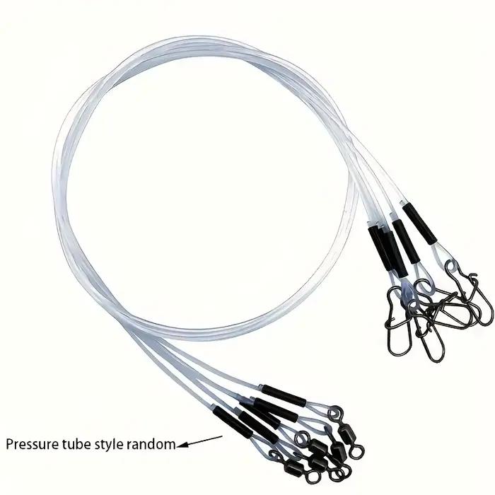 Bas de ligne fluorocarbone 12 pièces avec émerillon rotatif 360° - Pêche brochet, perche - Eau douce et mer