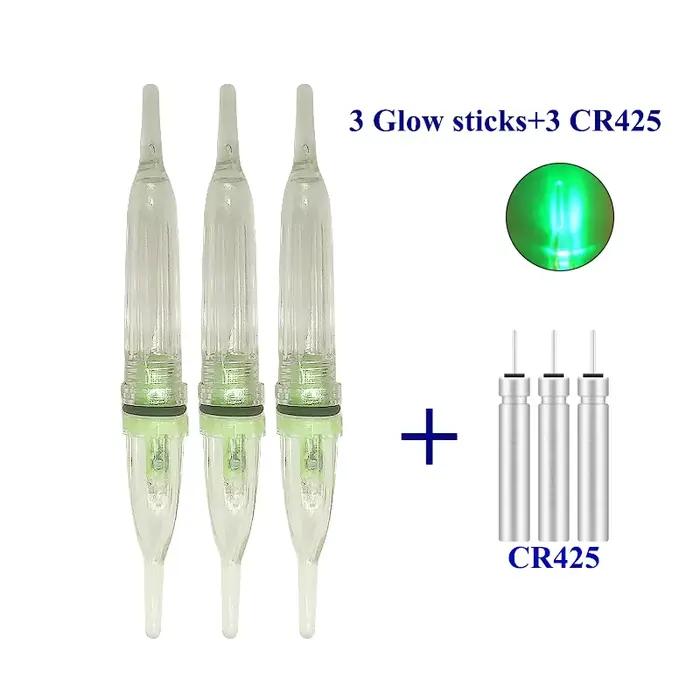 Kit 3 bâtons lumineux pêche mer CR425 électroniques - Accessoires pêche nocturne couleurs vives