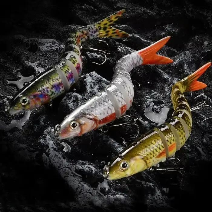 Leurre articulé swimbait multi-joints - Appât bionique coulant lent pour truite et black bass