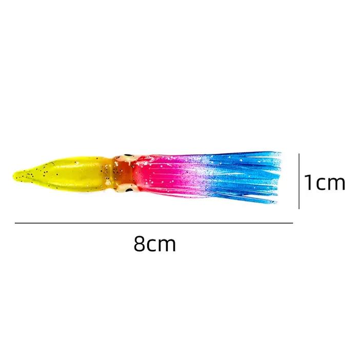 10 leurres souples poulpe 8cm appâts artificiels pour pêche thon espadon voilier