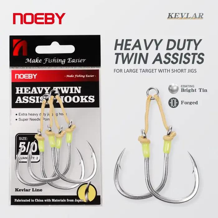 Hameçon mer robuste Noeby Heavy Duty à pointe super aiguille pour jig shore et gros poissons