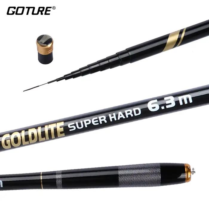 Canne à carpe télescopique Goture 46T fibre de carbone 3m à 7.2m ultra légère feeder tenkara pêche voyage