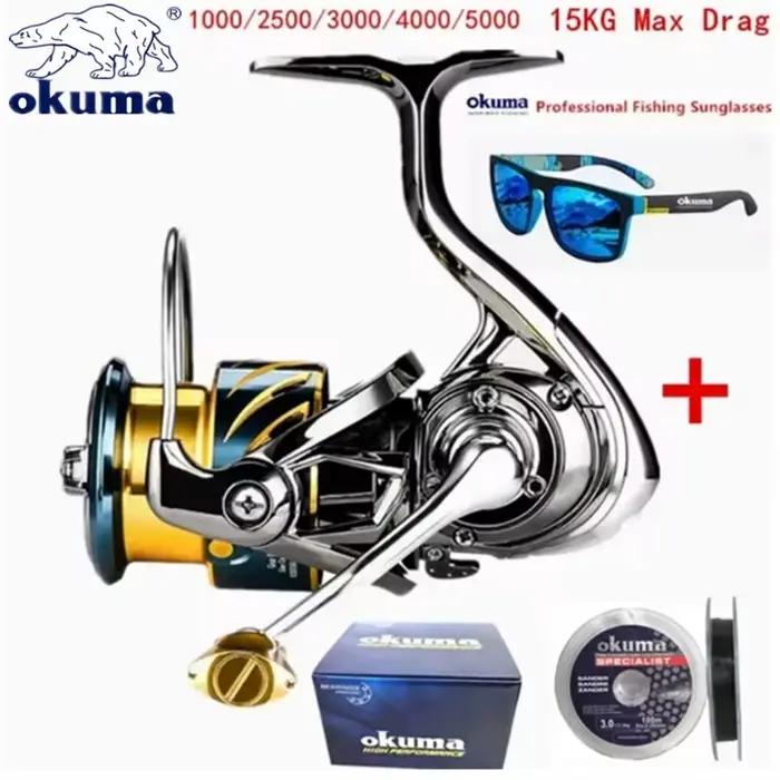 Moulinet tout métal Okuma cupule shallow line anti-corrosion mer frein 15kg tailles 1000-5000