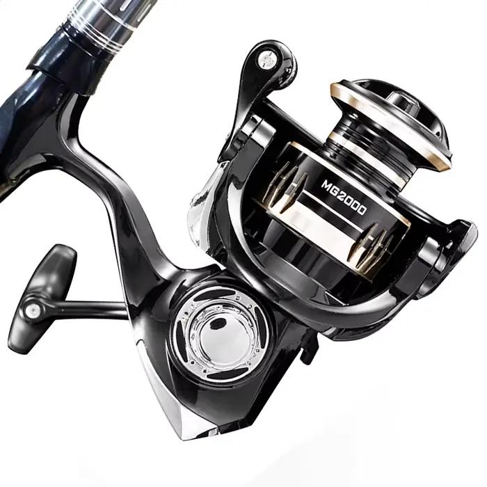 Moulinet spinning Rooblinos MG - Cadre métal frein haute vitesse pour pêche eau douce et mer fluide