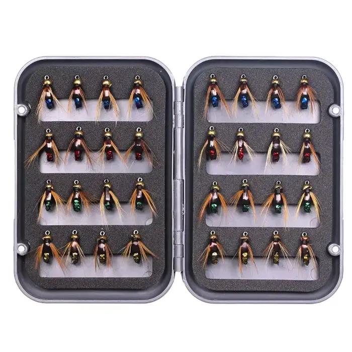 Kit mouches artificielles pêche truite nymphs scuds insectes leurres 4 8 32 pièces pour pêche à la mouche