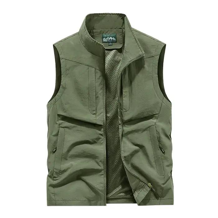 Veste cargo sans manches pour homme - Maille respirante été - Pêche et sport - Tailles 8XL - Veste légère