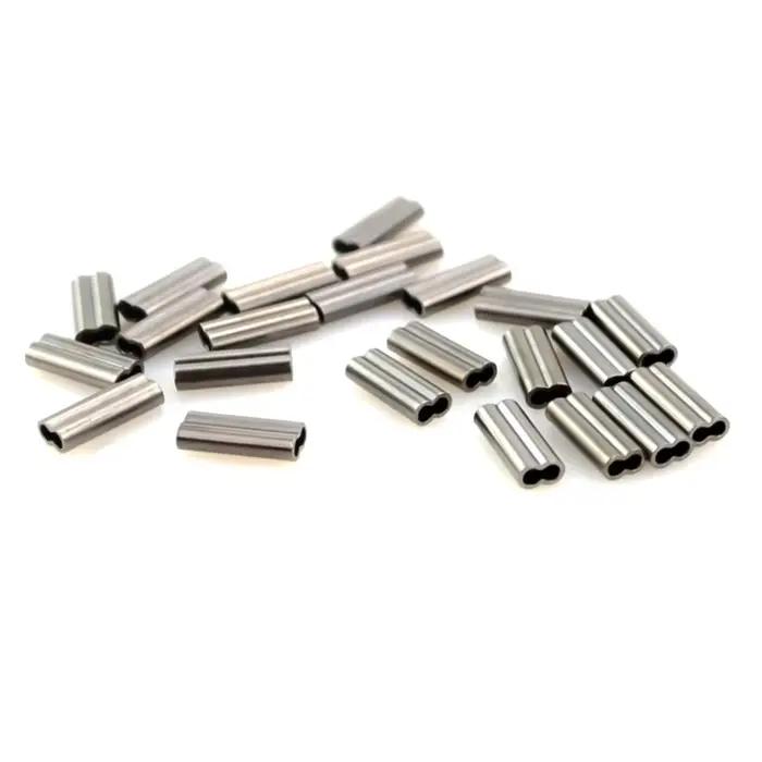 50 pièces de manchons à sertir en cuivre double pour tubes et fils de pêche, accessoires de raccordement