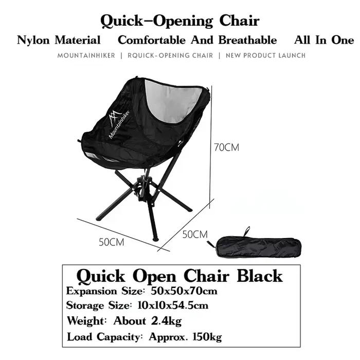 Chaise pliante super résistante MOUNTAINHIKER portable pour camping plage randonnée pêche et pique-nique