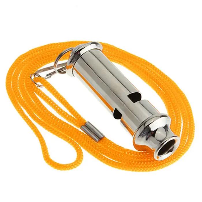 Sifflet survie métal avec cordon portable sécurité alerte pour pêcheurs randonneurs campings urgences