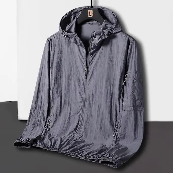Veste de pêche zippée coréenne anti-UV pour hommes - Respirante, sèche rapide et coupe-vent pour sports