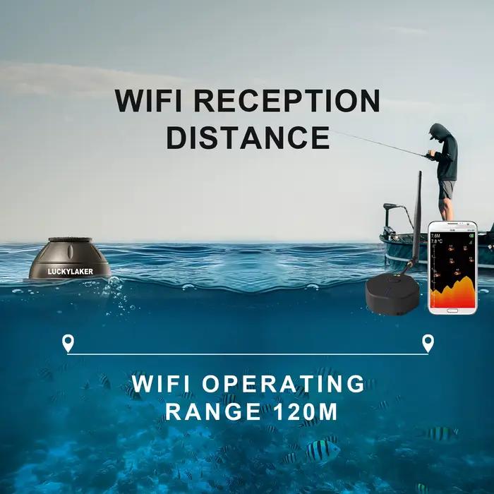 Fish Finder WiFi LUCKY FF916 120m portée 45m profondeur compatible iOS Android sans fil